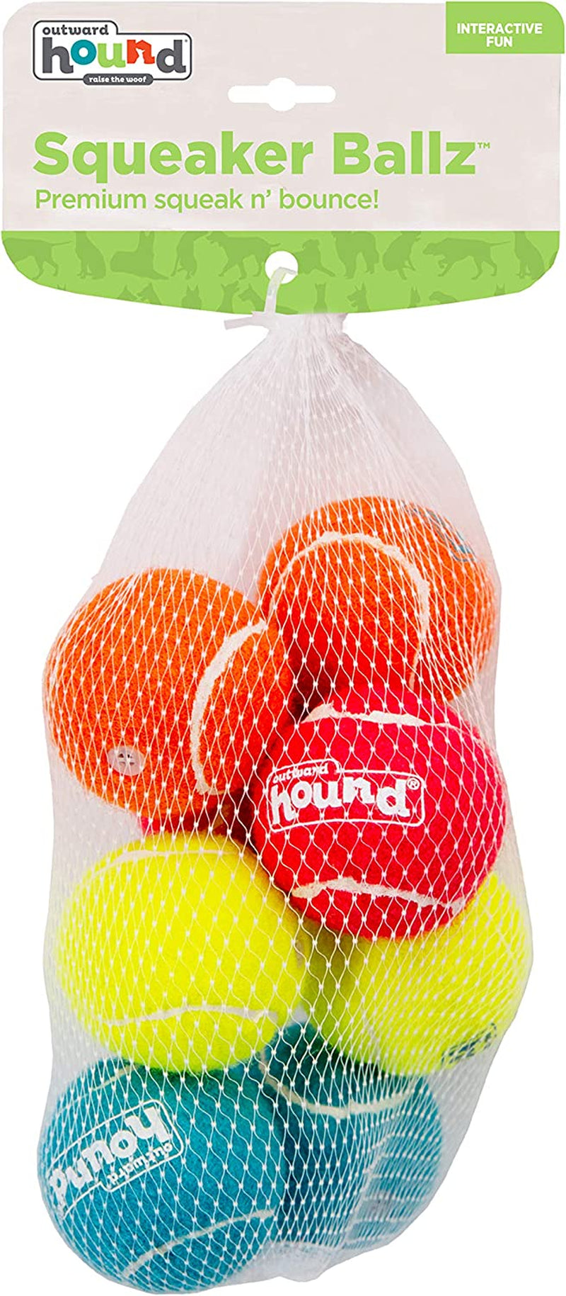 Toy- Squeaker Ballz Fetch Dog Toy, 8- Pack