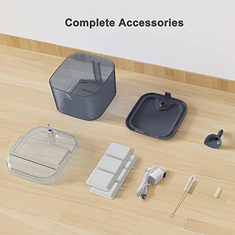 Feeding Accessories - Pet Water Dispenser 2.2L Automatic Cat Water Fountain with Adapter, Bpa-Free Cat Fountain for Drinking Indoor with 2 Flow Modes