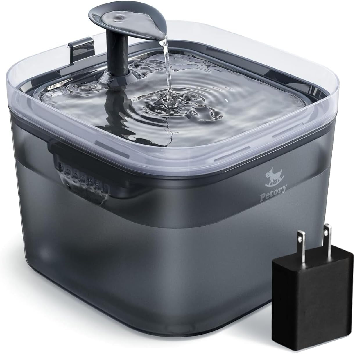 Feeding Accessories - Pet Water Dispenser 2.2L Automatic Cat Water Fountain with Adapter, Bpa-Free Cat Fountain for Drinking Indoor with 2 Flow Modes