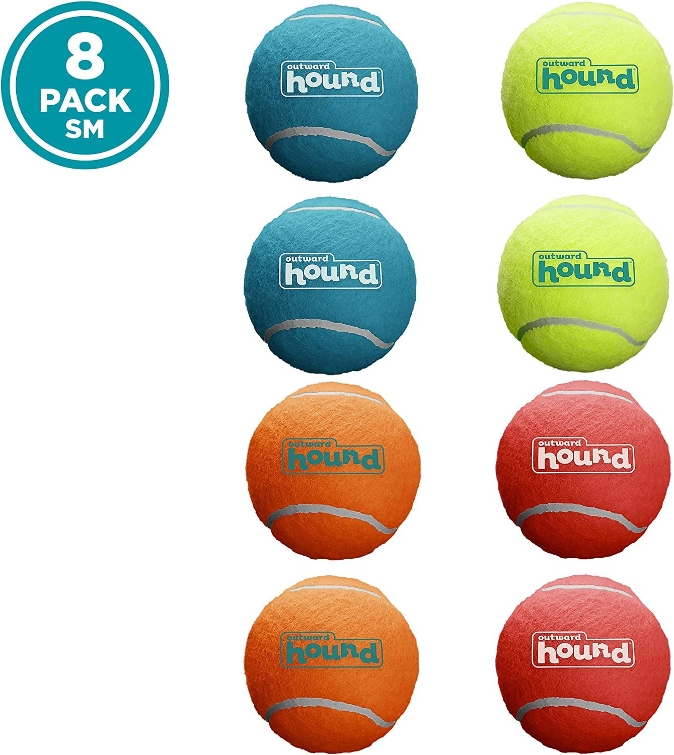 Toy- Squeaker Ballz Fetch Dog Toy, 8- Pack