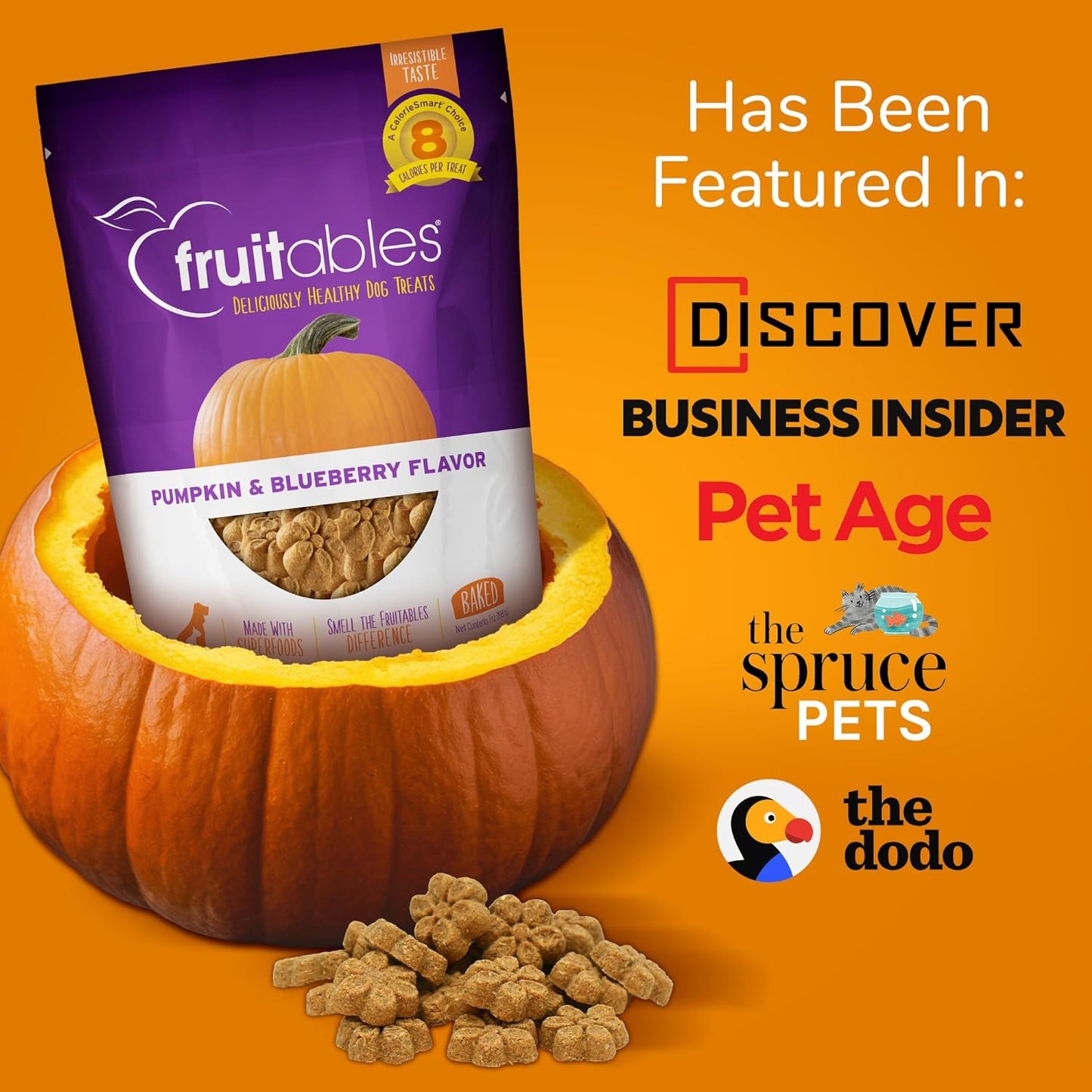 Food Treats - Dog Treats Pumpkin & Banana Flavor, 7 Oz