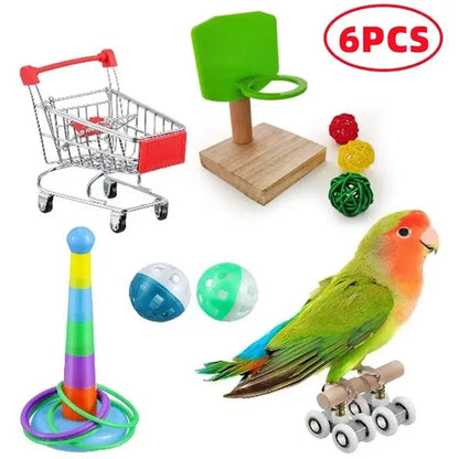 Toy - Parrot Training Bird Toy Swing Ball Bell Standing