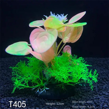 Substrate and Decorations - Artificial Aquarium Decor Plants 12 Kinds Water Weeds Ornament Aquatic Plant Fish Tank Grass Decoration Accessories 14Cm