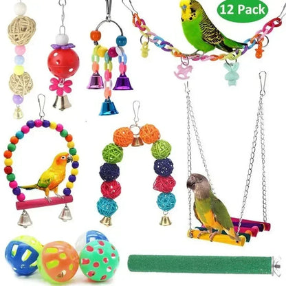 Toy - Parrot Training Bird Toy Swing Ball Bell Standing