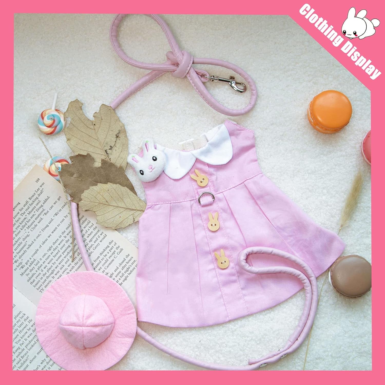 Grooming Supplies - Guinea Pig Clothes,Soft Bunny Ferret Clothes with Pet Rabbit Harness and Leash Mini Hat Bag Cute Brooch for Kitten Small Animal Collars