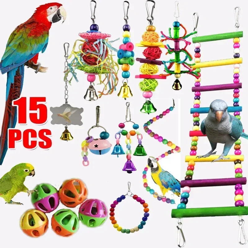 Toy - Parrot Training Bird Toy Swing Ball Bell Standing