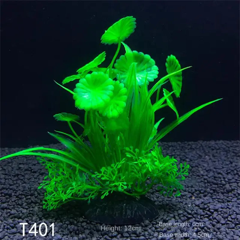 Substrate and Decorations - Artificial Aquarium Decor Plants 12 Kinds Water Weeds Ornament Aquatic Plant Fish Tank Grass Decoration Accessories 14Cm