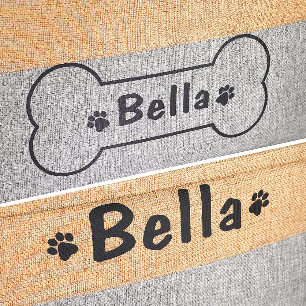 Customizable Products - Personalized Dog Toy Basket Free Print Pet Storage Box Foldable DIY Custom Name Toys Accessories Dog Canvas Bag Pet Products