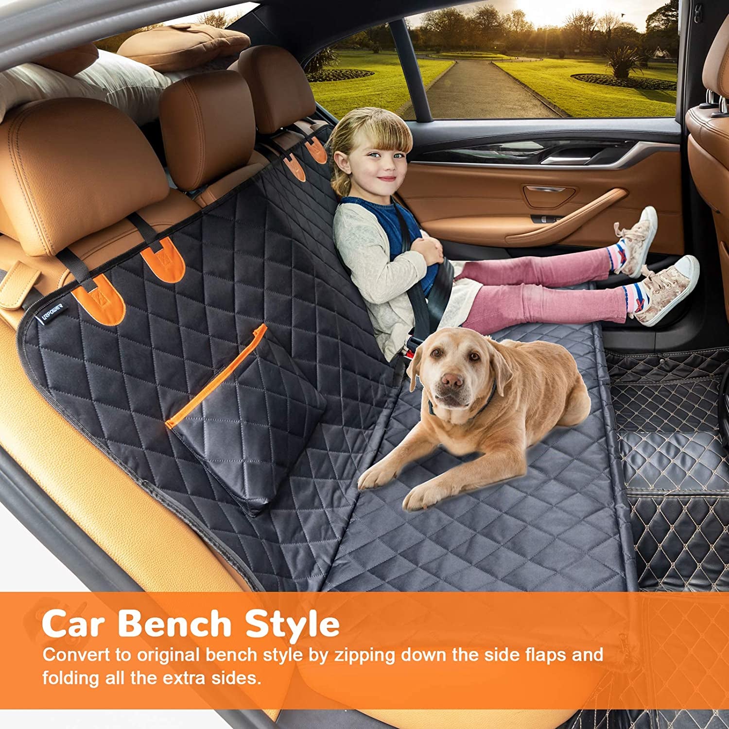 Carriers and Travel Crates - Dog Car Seat Cover for Pets 100% Waterproof Seat Cover Hammock 600D Heavy Duty Scratch Proof Nonslip Durable Soft Back Seat Covers for Cars Trucks and Suvs