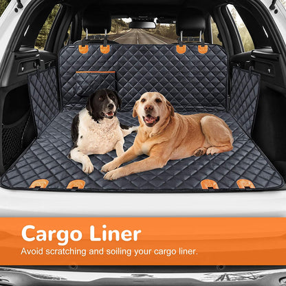 Carriers and Travel Crates - Dog Car Seat Cover for Pets 100% Waterproof Seat Cover Hammock 600D Heavy Duty Scratch Proof Nonslip Durable Soft Back Seat Covers for Cars Trucks and Suvs