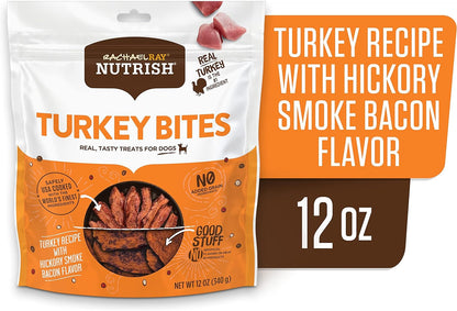 Food Treats - Nutrish Turkey Bites Real Meat Grain Free Dog Treats, Turkey Recipe with Hickory Smoked Bacon Flavor, 12 Ounces (Packaging May Vary)