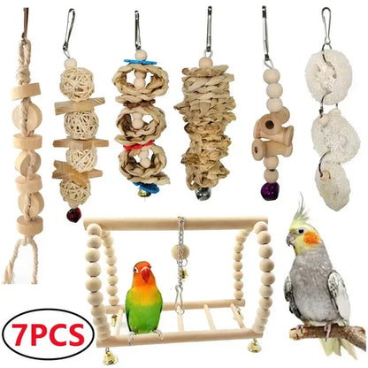 Toy - Parrot Training Bird Toy Swing Ball Bell Standing