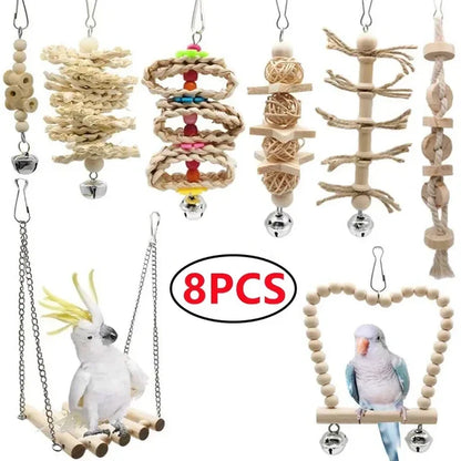 Toy - Parrot Training Bird Toy Swing Ball Bell Standing