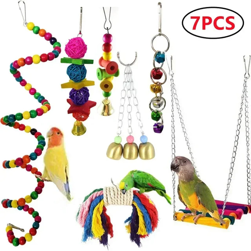 Toy - Parrot Training Bird Toy Swing Ball Bell Standing