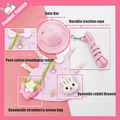 Grooming Supplies - Guinea Pig Clothes,Soft Bunny Ferret Clothes with Pet Rabbit Harness and Leash Mini Hat Bag Cute Brooch for Kitten Small Animal Collars