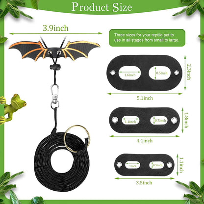 Tanks and Enclosures - 5 Pieces Bearded Dragon Accessories Toy Set Bearded Dragon Leashes and Harnesses S/M/L 3 Size Packed Lizard Harness Mini Scooter Lizard Helmet Hats Adjustable Bearded Dragon Leash (Black)