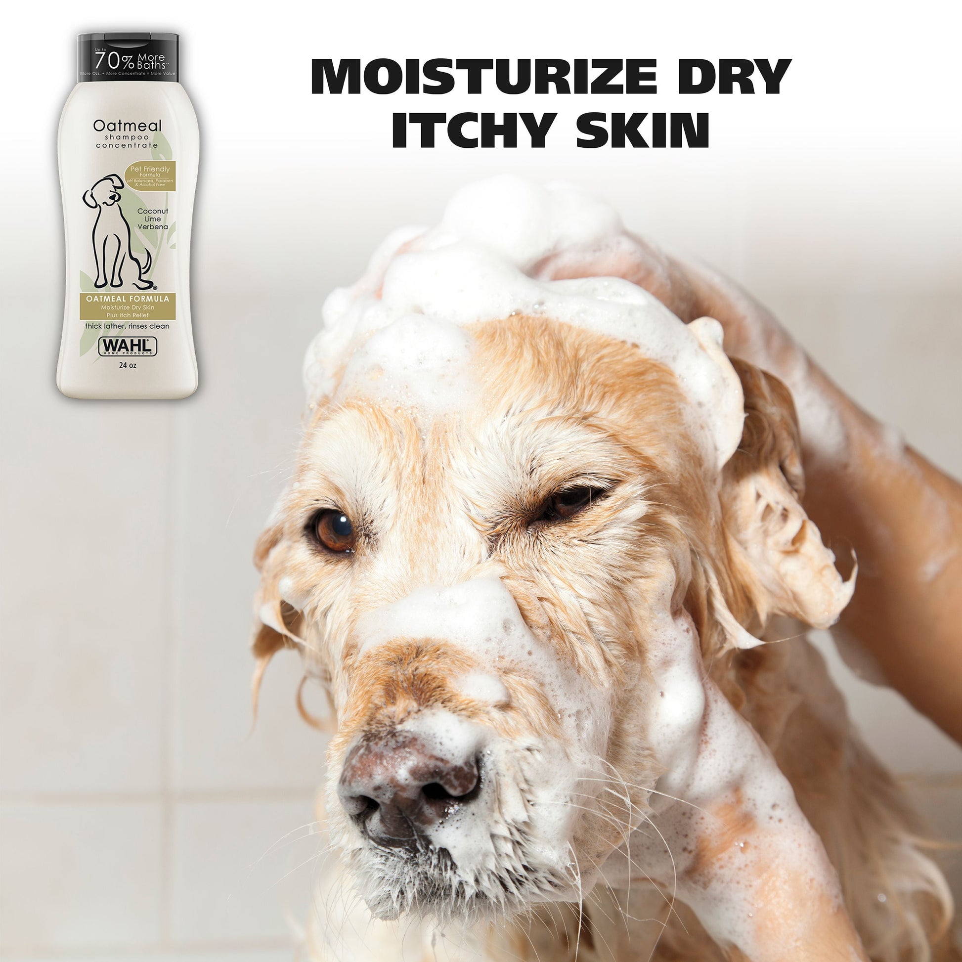 Grooming Supplies - Itch Relief Dog Shampoo Concentrate, Moisturizing Oatmeal Formula, 24 oz