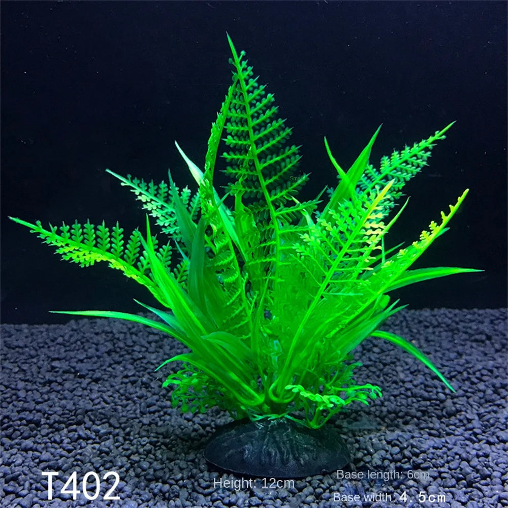 Substrate and Decorations - Artificial Aquarium Decor Plants 12 Kinds Water Weeds Ornament Aquatic Plant Fish Tank Grass Decoration Accessories 14Cm