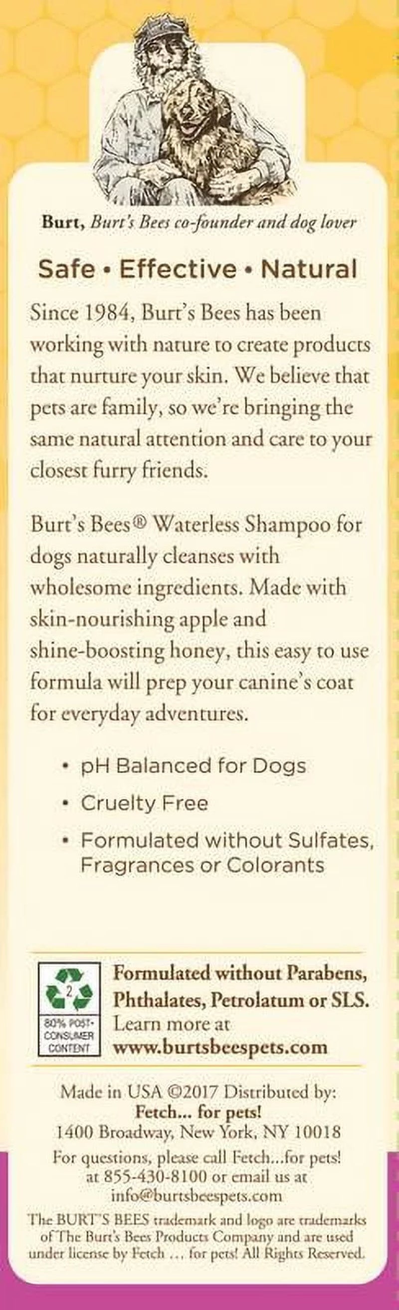 Grooming Supplies - Waterless Dog Shampoo Spray with Apple and Honey, 10 Oz