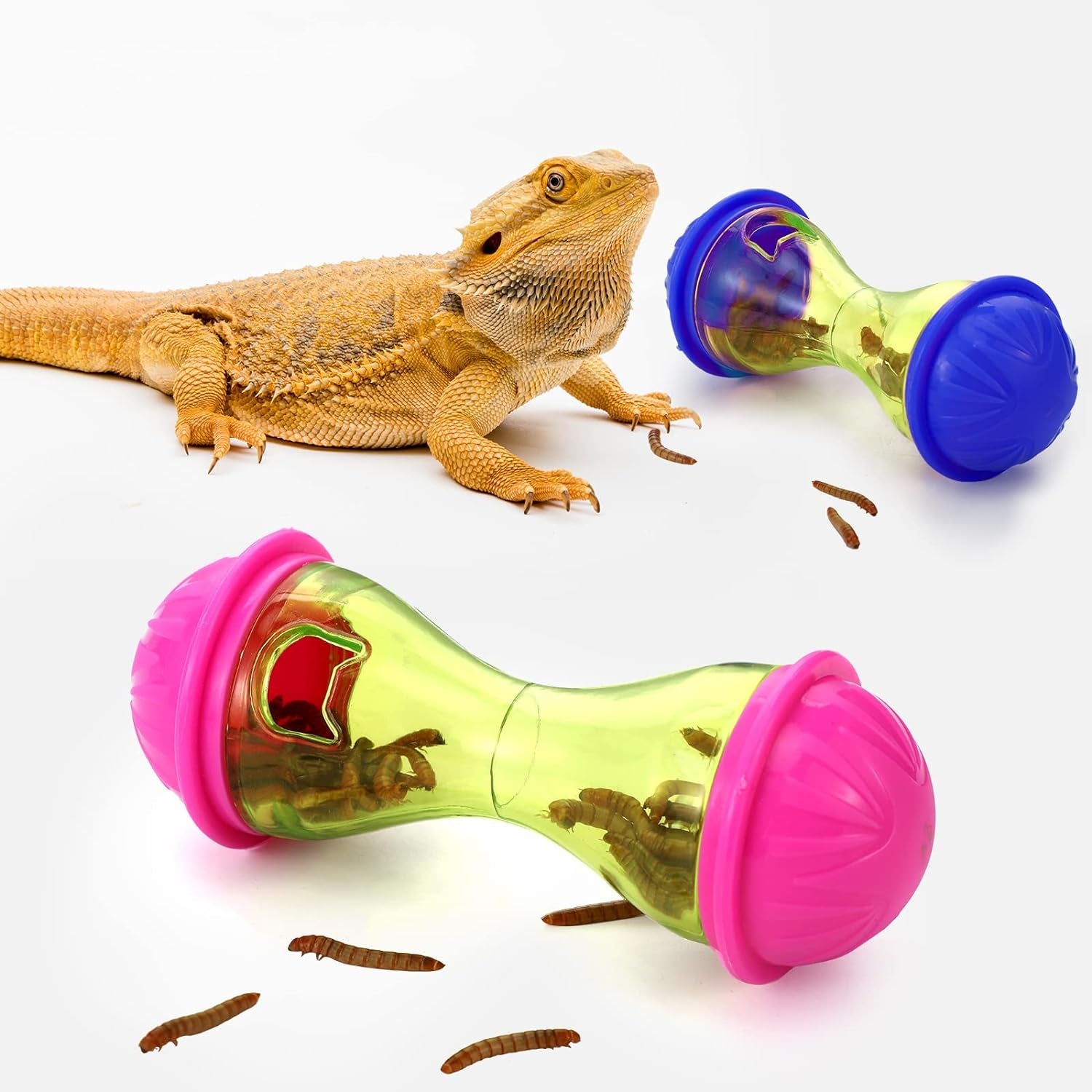 Toys - Bearded Dragon (3Pcs) - Reptile Enrichment Ball Accessories, Food Toys, Transparent Design, Pet Tank Decor, Lizard Gecko Small Animal Habitat Terrarium