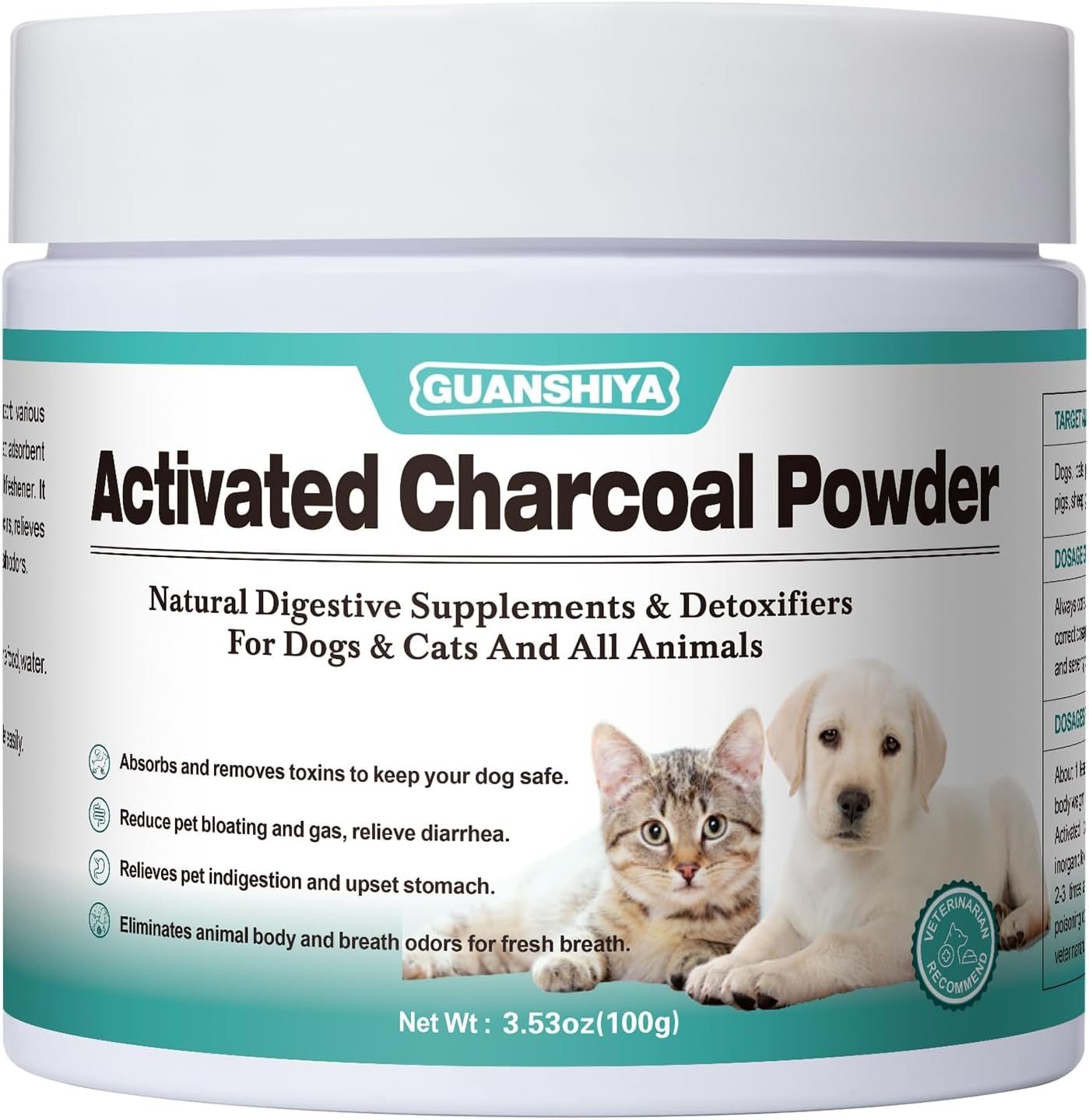 First Aid Solutions -Activated Charcoal for Dogs, Cats, and All Pets - 3.53 oz Powder