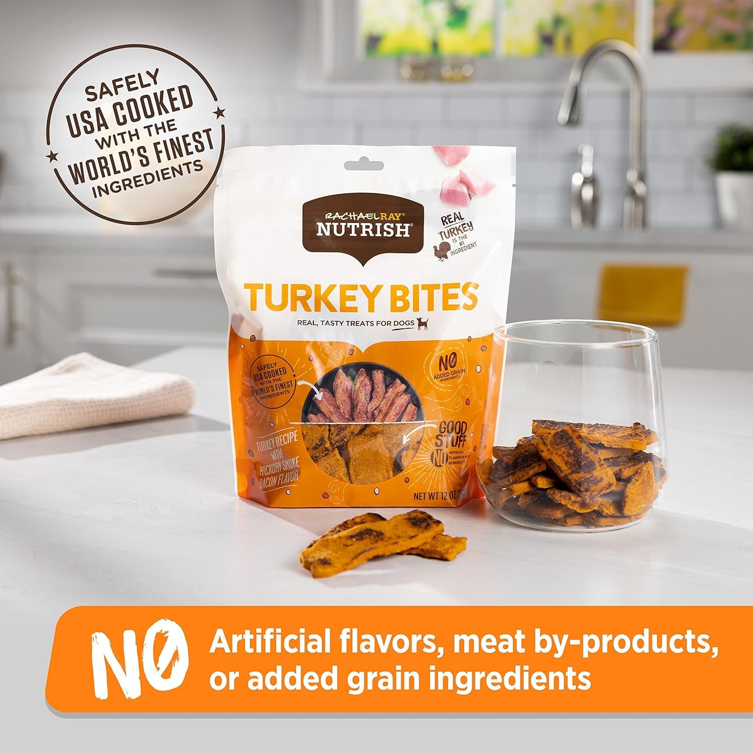 Food Treats - Nutrish Turkey Bites Real Meat Grain Free Dog Treats, Turkey Recipe with Hickory Smoked Bacon Flavor, 12 Ounces (Packaging May Vary)