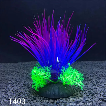 Substrate and Decorations - Artificial Aquarium Decor Plants 12 Kinds Water Weeds Ornament Aquatic Plant Fish Tank Grass Decoration Accessories 14Cm