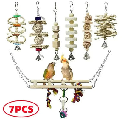 Toy - Parrot Training Bird Toy Swing Ball Bell Standing