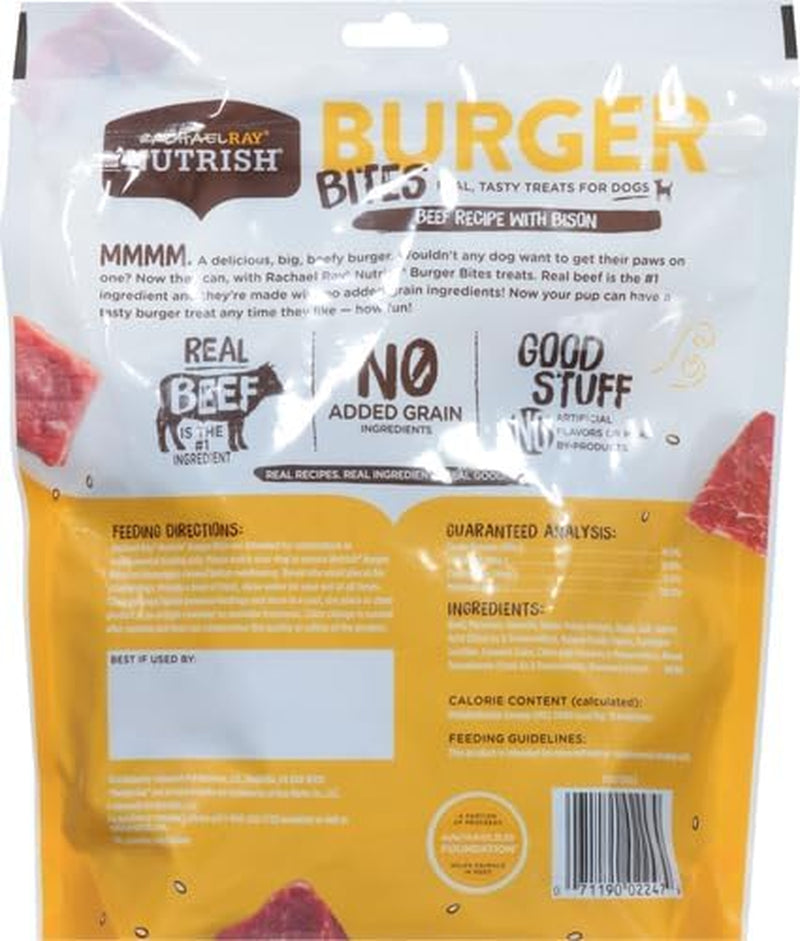 Food Treats - Nutrish Burger Bites Real Meat Dog Treats, Beef Burger with Bison Recipe, 12 Ounces, Grain Free