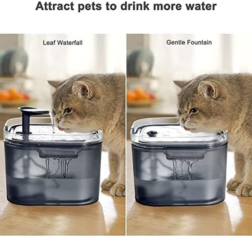 Feeding Accessories - Pet Water Dispenser  2.2L Automatic Cat Water Fountain with Adapter, Bpa-Free Cat Fountain for Drinking Indoor with 2 Flow Modes