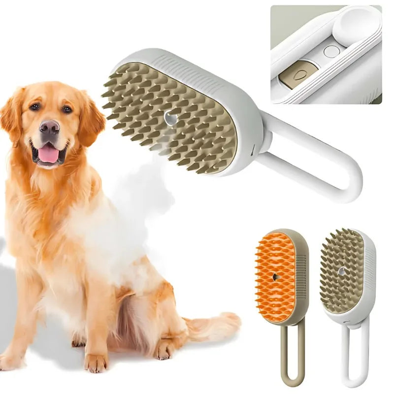 Grooming Supplies - Pet Steam Brush for Shedding 3 in 1 