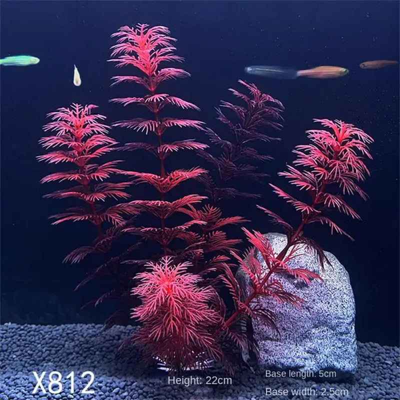 Substrate and Decorations - Artificial Aquarium Decor Plants 12 Kinds Water Weeds Ornament Aquatic Plant Fish Tank Grass Decoration Accessories 14Cm