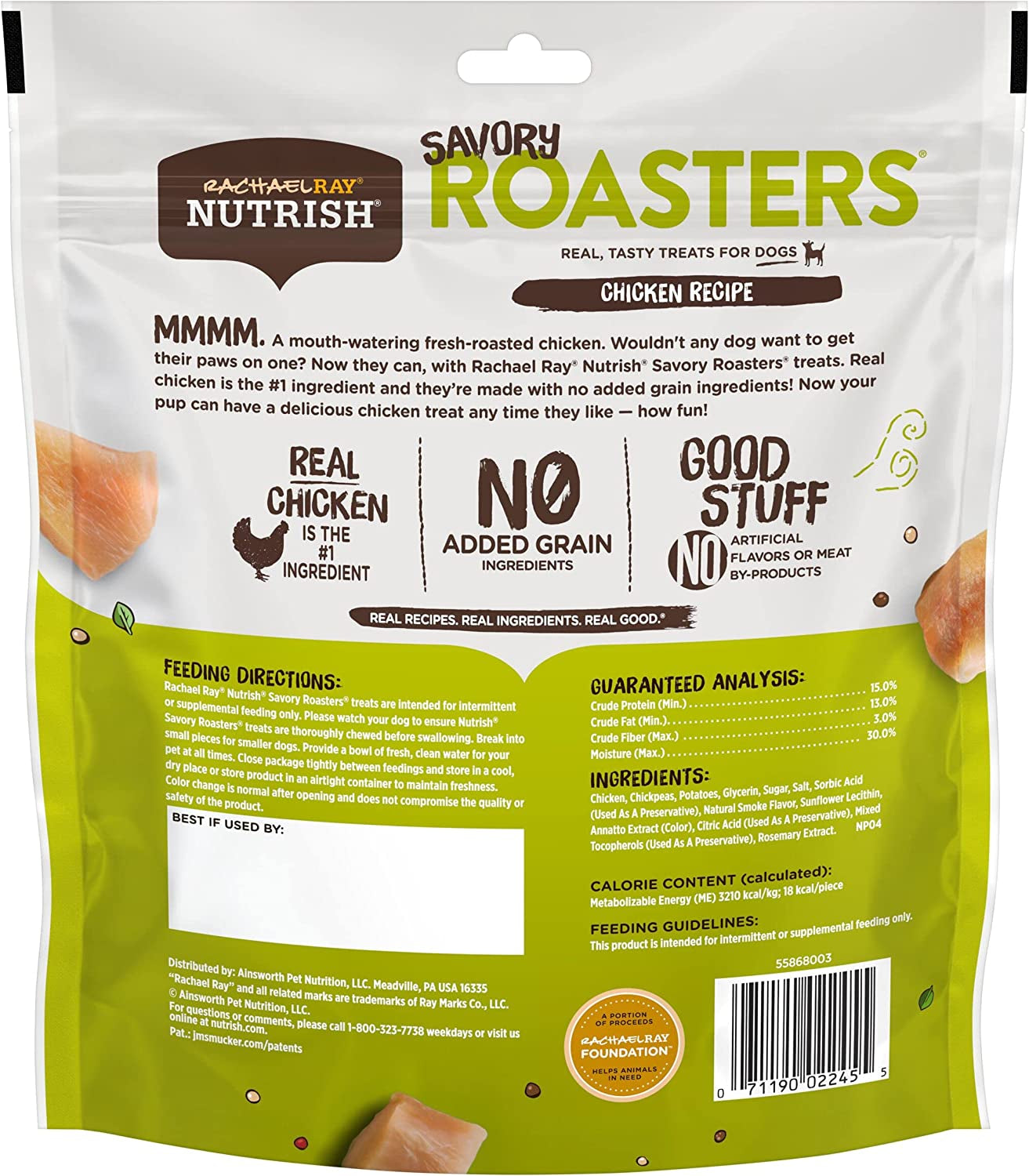 Food Treats - Nutrish Savory Roasters Real Meat Dog Treats, Roasted Chicken Recipe, 12 Ounces, Grain Free