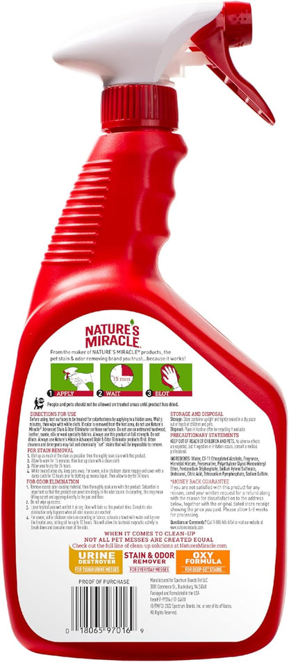 Cleaning Solutions - Nature's Miracle Advanced Stain and Odor Eliminator - Fresh Scent, 32 Ounces