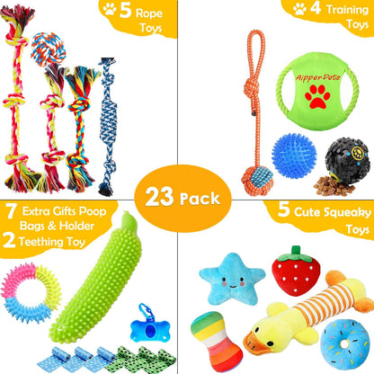  Toy- 23 Pack: Fun, Teeth Cleaning, and Interactive Play