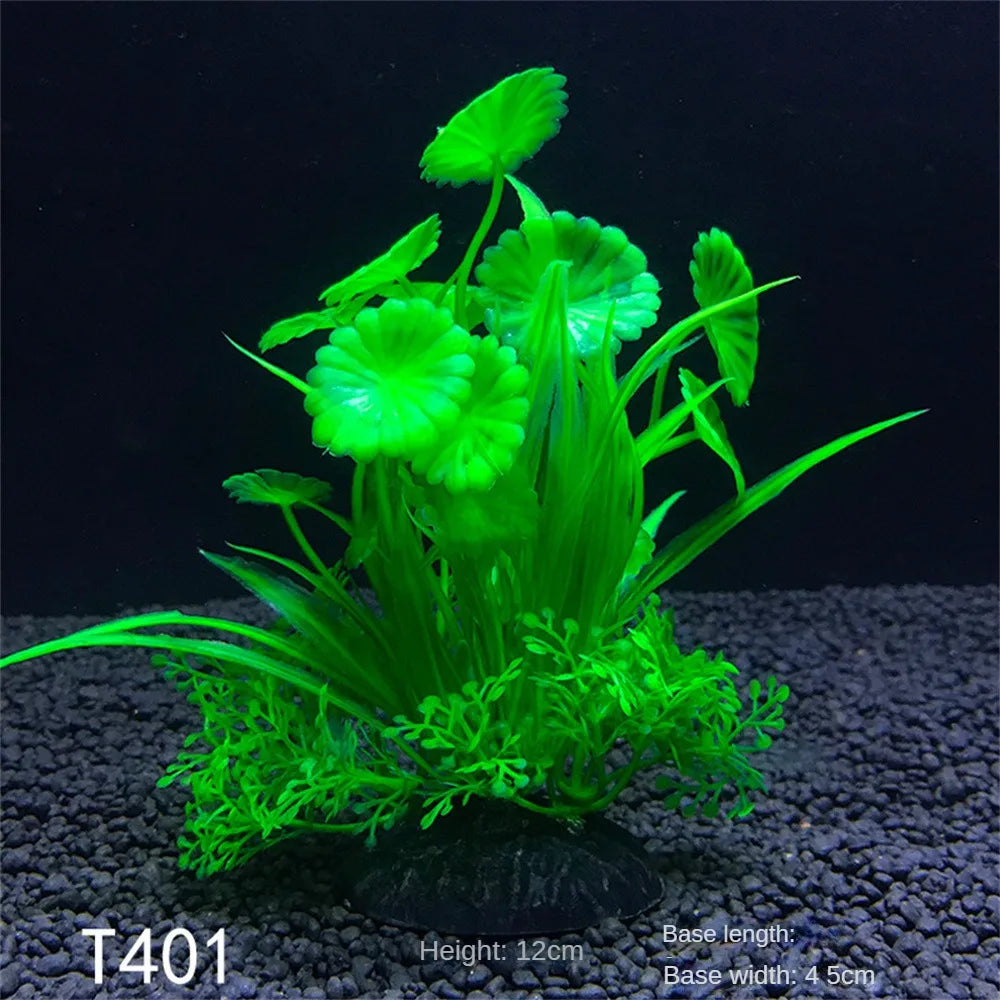 Substrate and Decorations - Artificial Aquarium Decor Plants 12 Kinds Water Weeds Ornament Aquatic Plant Fish Tank Grass Decoration Accessories 14Cm