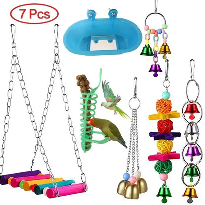 Toy - Parrot Training Bird Toy Swing Ball Bell Standing