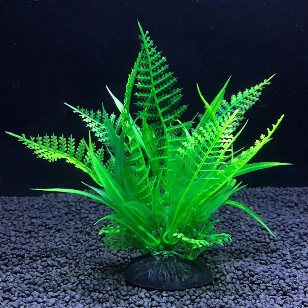 Substrate and Decorations - Artificial Aquarium Decor Plants 12 Kinds Water Weeds Ornament Aquatic Plant Fish Tank Grass Decoration Accessories 14Cm