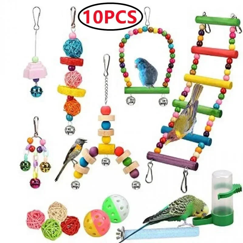 Toy - Parrot Training Bird Toy Swing Ball Bell Standing