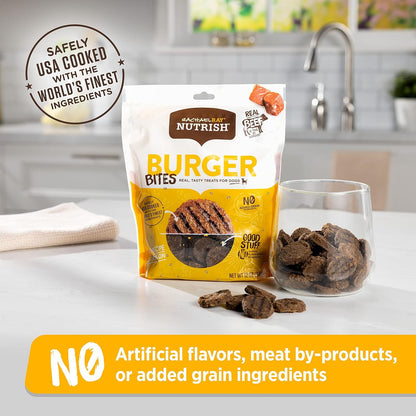 Food Treats - Nutrish Burger Bites Real Meat Dog Treats, Beef Burger with Bison Recipe, 12 Ounces, Grain Free