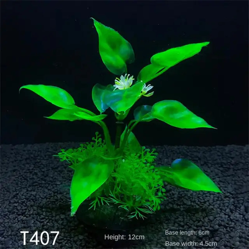 Substrate and Decorations - Artificial Aquarium Decor Plants 12 Kinds Water Weeds Ornament Aquatic Plant Fish Tank Grass Decoration Accessories 14Cm