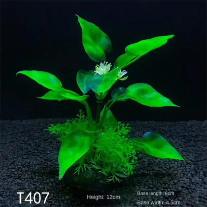 Substrate and Decorations - Artificial Aquarium Decor Plants 12 Kinds Water Weeds Ornament Aquatic Plant Fish Tank Grass Decoration Accessories 14Cm