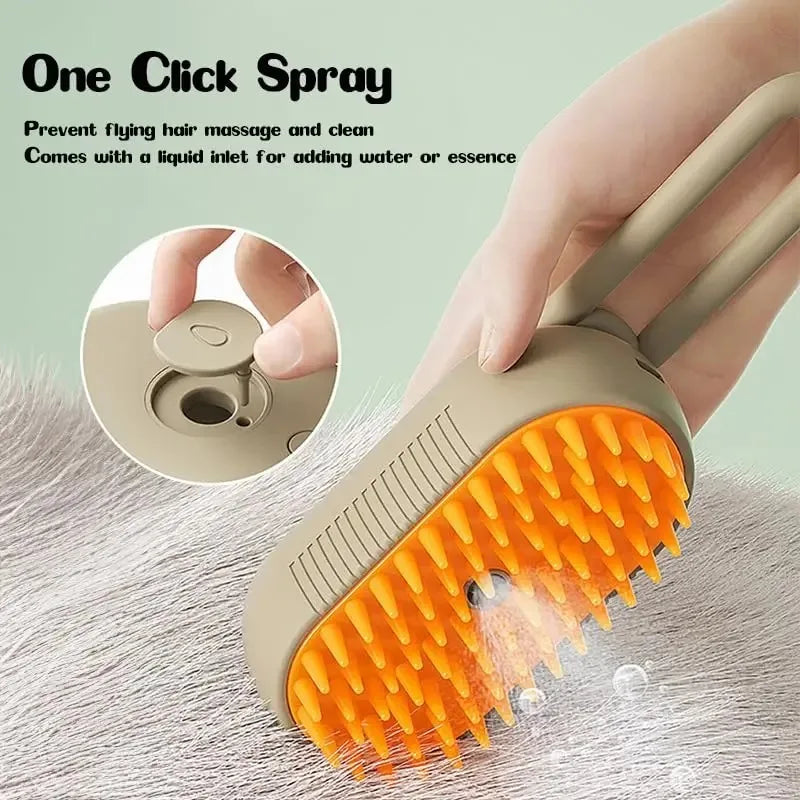 Grooming Supplies - Pet Steam Brush for Shedding 3 in 1 