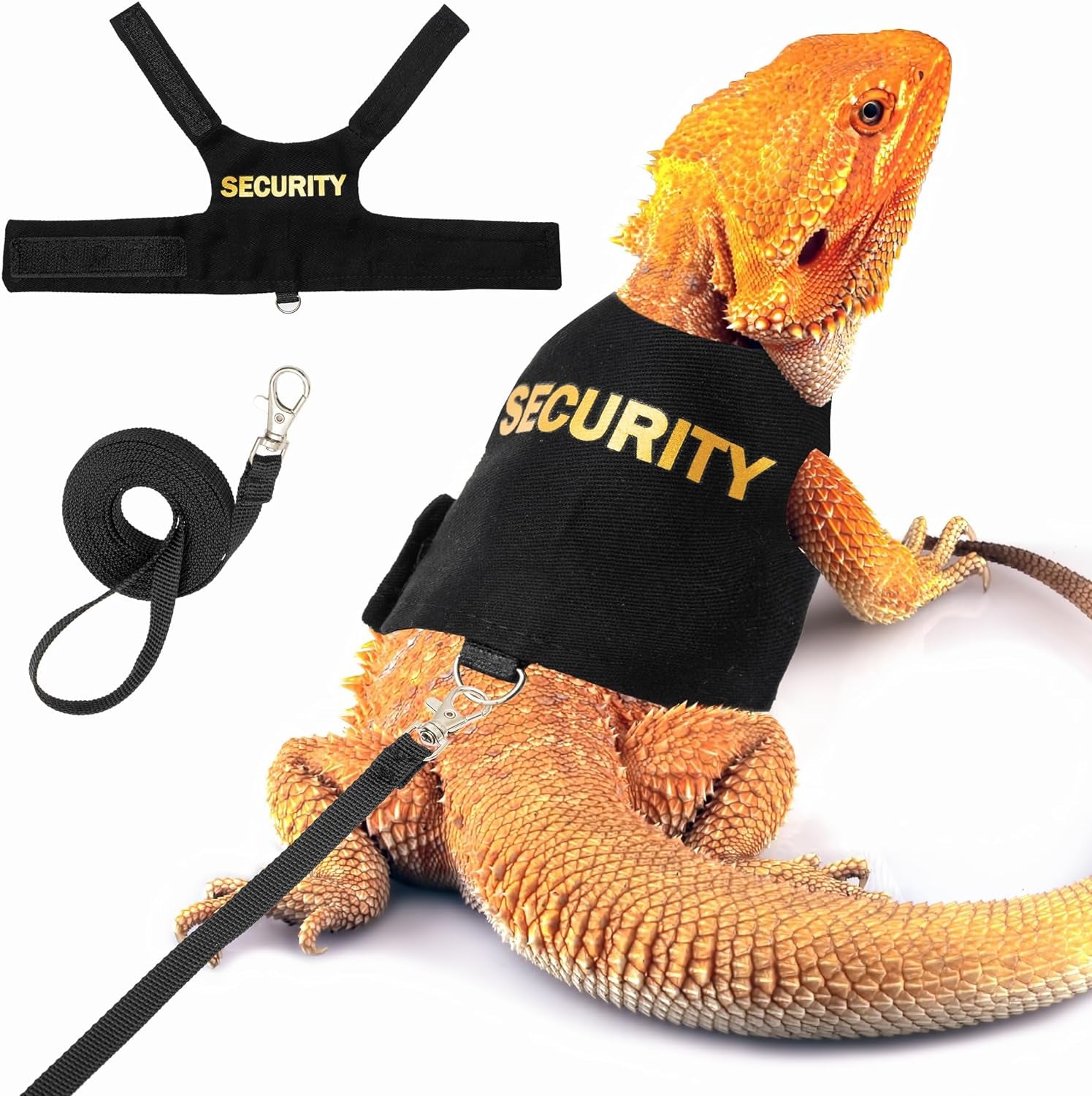 Toys - Bearded Dragon Harness and Leash Set - Escape Proof Adjustable Lizard Reptiles Harness with 5 Ft Short Leash for Walking Outdoor