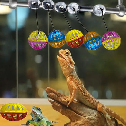 Toys - 6 Pack Bearded Dragon Toys, Accessories, Balls Bell,Fit for Lizard Small Reptile Habitat Terrarium Tank