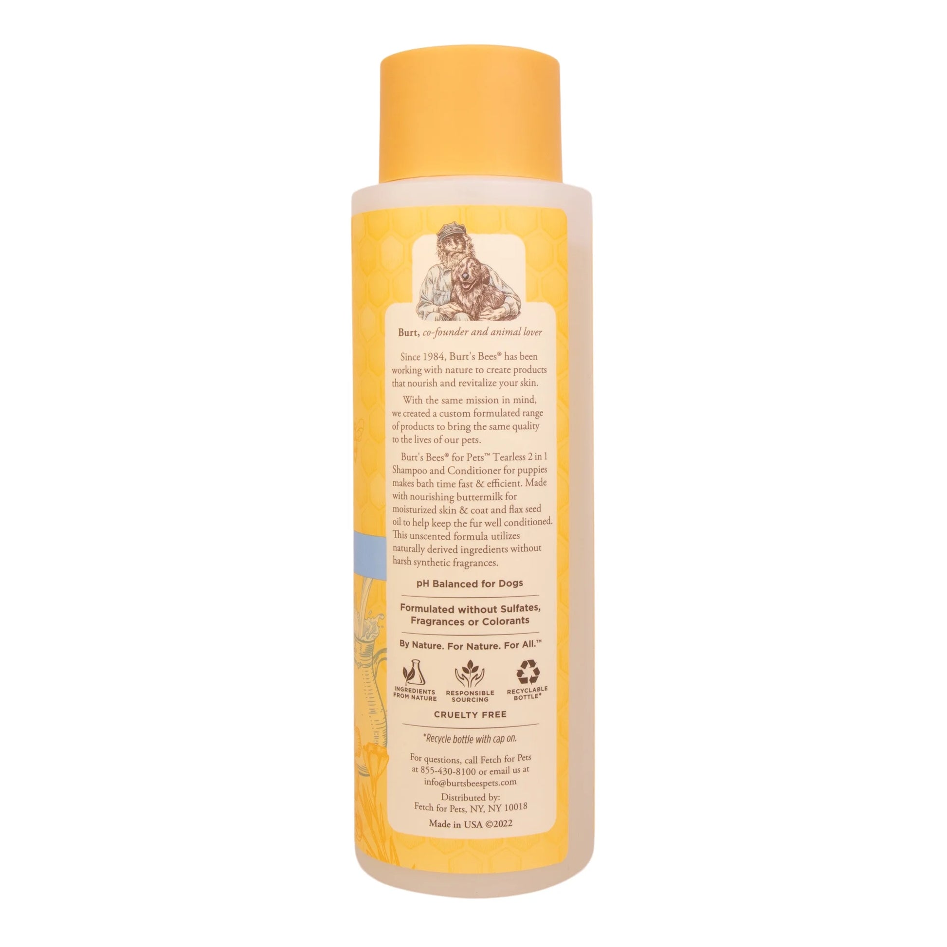 Grooming Supplies - Tearless 2-in-1 Dog Puppy Shampoo & Conditioner with Buttermilk and Linseed Oil