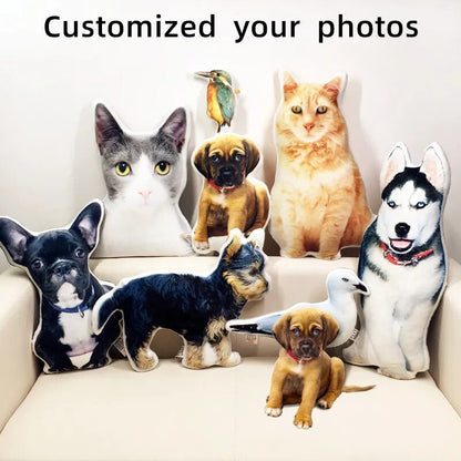 Customized Products - Photo Customization DIY Dog Cushion Pet Plush Toys Dolls Stuffed Animal Cat Pillow Sofa Car Decorative Christmas Present Gift