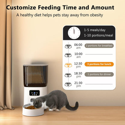 Feeding Accessories - Automatic Cat Feeder with Camera, 1080P Live Video with Night Vision, 6L/25 Cups Timed Cat Food Dispenser for Remote Feeding, 2-Way Audio, Smart Pet Feeder for Cats and Dogs with App Control