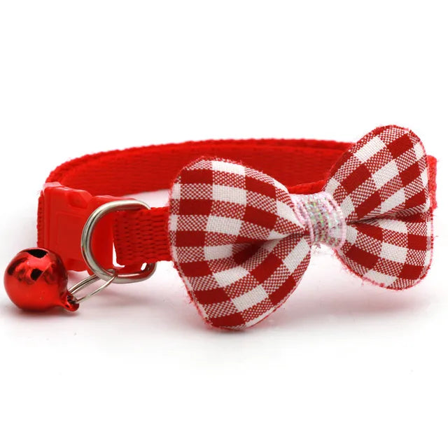 Apparel and Accessories - Plaid Print Pet Bow Tie Collar