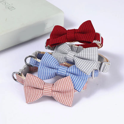 Apparel and Accessories - Plaid Print Pet Bow Tie Collar